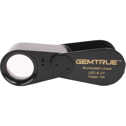 GemTrue Illuminated Rechargable LED UV Jewelry Diamond Loupe with USB Power Adaptor