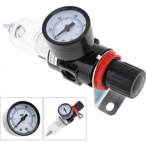 Pneumatic Air Source Treatment Filter Regulator w Pressure Gauge AFR-2000 Compressors Metal & Plastic