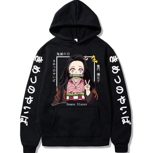 Hot Anime Demon Slayer Hoodies Kimetsu No Yaiba Printing Hooded Streetswear Sweatshir Funly Kamado Nezuko Men Women Unisex Tops