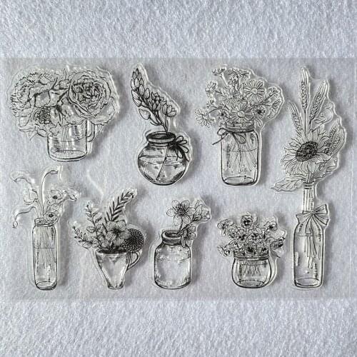 Bottle booming flower spring Clear Silicone Stamp Seal for DIY scrapbooking/photo album Decorative clear stamp decoration