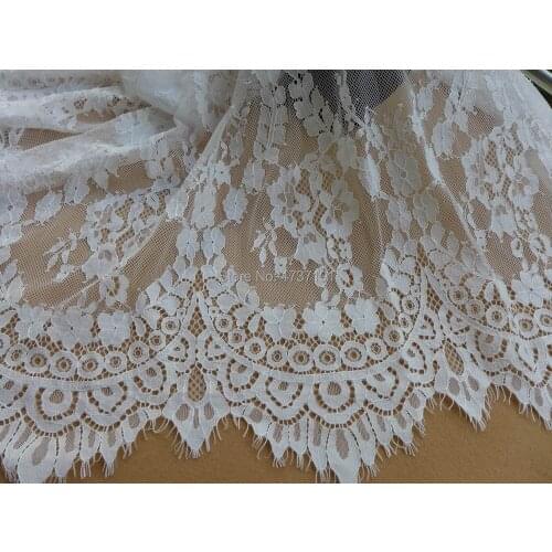 Romantic Wedding Lace Trim in white for Bridal Dress, Wedding Table Runner, Costumes