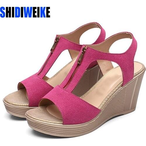 SHIDIWEIKE Plus Size Women Sandals Platform Women Shoes Wedges Sandals Open Toe Summer Sandals b823
