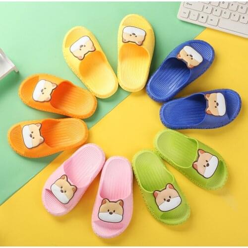 Childrens Slippers Summer Kids Shoes Soft Soled Boy Cartoon Dog Antiskid Quiet Bathroom Baby Flip Flop Integrated Girl Sandal