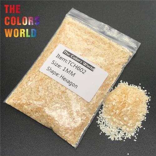 TCH602 Hexagon Shape Matte Cream Yellow Color Nails Glitter Nail Art Decoration Makeup Nail Gel Body Glitter Henna Handwork DIY