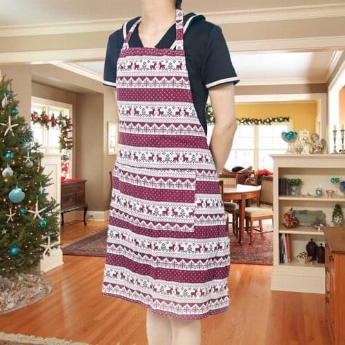 Merry Christmas Apron Cute Deer Aprons 70*100cm Adult Bibs Baking Cooking Kitchen Accessories Christmas Decoration for Home