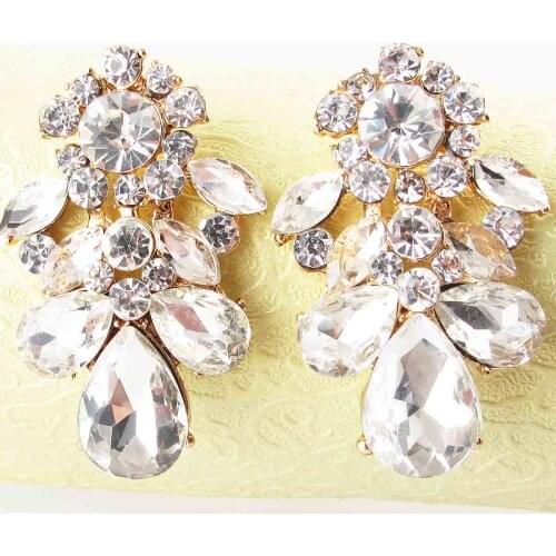 YaYi Jewelry Fashion BOHO Multicolor Glass Crystal Rhinestone Dangle Women Ancient Gold Color Wear Ear Band Long Tassel Earrings