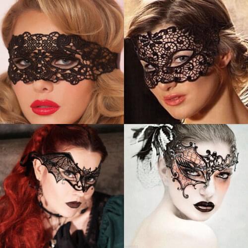 Women Sexy Black Lace Mask Masquerade Party Eye Mask Festival Halloween Cosplay Masks Accessories