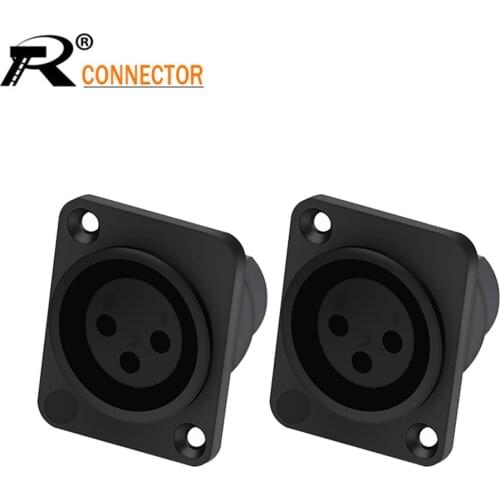 10Pcs/lot XLR Female Jack XLR 3pin Socket Connector XLR Signal Socket Panel Adapter Connector for Microphone MIC Terminal DMX