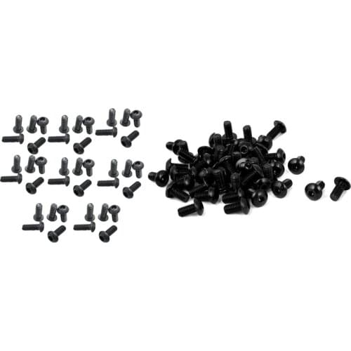 100 Pcs Black Hex Socket Screws : 50 Pcs M5x8mm Button Head Cap Screw Bolt & 50 Pcs Button M5 X 10Mm Screw Cap