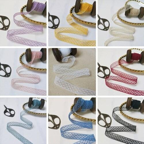 30 Meters 1.5cm Width Pink Yellow Black Green Wholesale Bridal Wedding Polyester Lace Trim Fabric