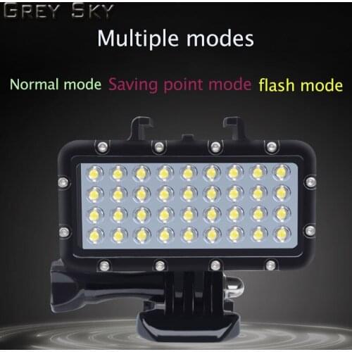 36 LED Beads Diving Lamp Waterproof Light Set For Gopro max hero 8 7 6 5 4 3 Xiaomi Yi 4K+Lite mijia SJCAM SJ8 Accessories