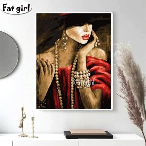 5D Diy Diamond Painting European Elegant Woman Portrait Full Square Round Diamond Embroidery Sale Pearl Jewelry Art Kits Decor