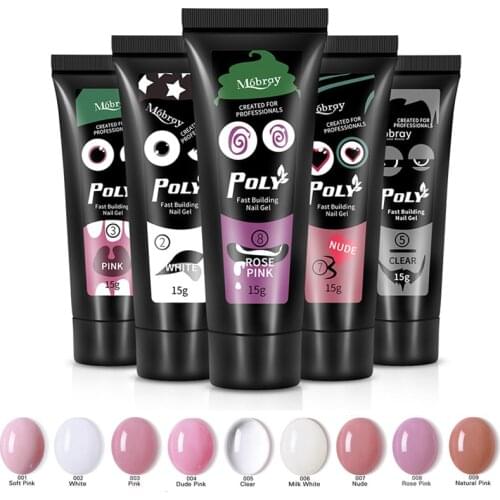 Nail Acrylic Poly Nail Gel Pink White Clear Crystal UV LED Builder Gel Tips Enhancement Slip Solution Quick Extension Gel