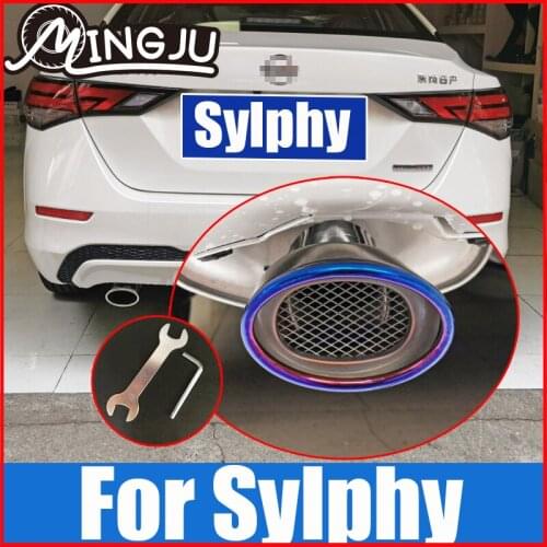 Car Exhaust Muffler Tip Trim Modified Car Rear Tail Throat Liner For Nissan Sentra Sylphy B17 2013-2021 Rear Tip Throat