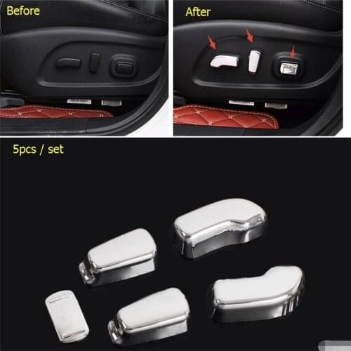 Lapetus Car Styling ABS Chrome Power Seats Chair Adjustment Button Cover Trim Kit 5 Pcs For Nissan Murano 2015 2016 2017 2018