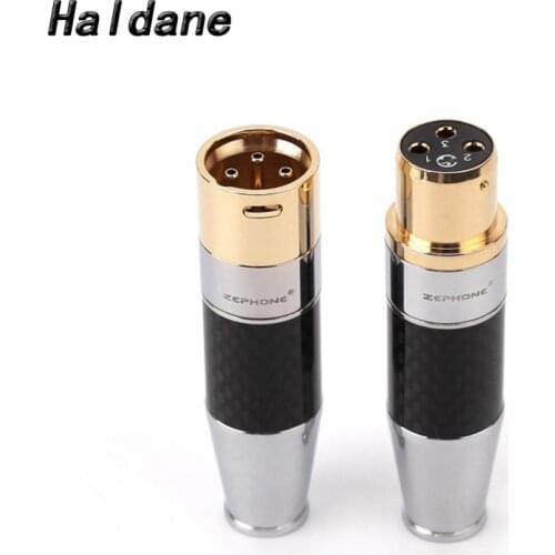 Free Shipping Haldane 1 Pair Male and Female Gold Plated XLR Connector Plug For Audio Interconnect Cable