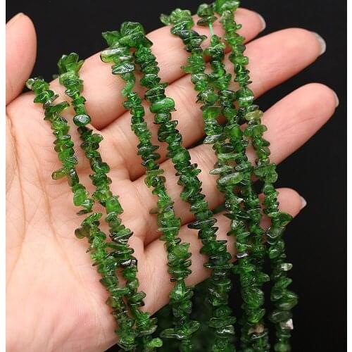 Natural Stone Beads Irregular Gravel Beads Green Spodumene Bead For Jewelry Making DIY Necklace Bracelet Accessory