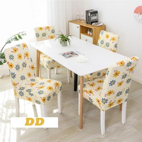 Big Elastic Chair Cover dinner table chairs Cheap Stretch Seat Slipcovers Printed Chair Cover For Dining Room Hotel Home