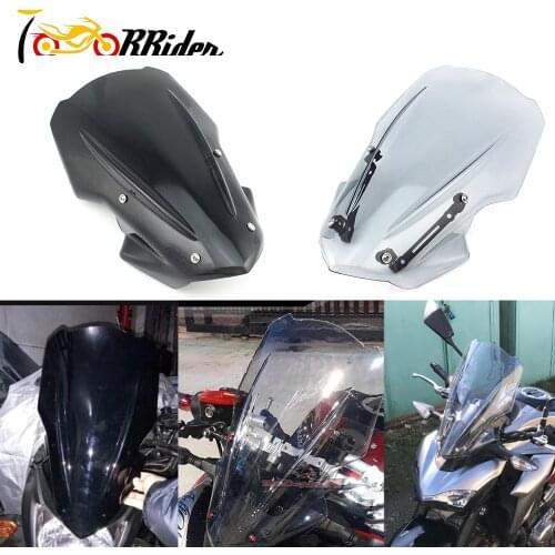 Motorcycle Motocross Stylish Z 900 Clear Screen Windshield Windscreen Air Deflector With Bracket for Kawasaki Z900 2017-2019