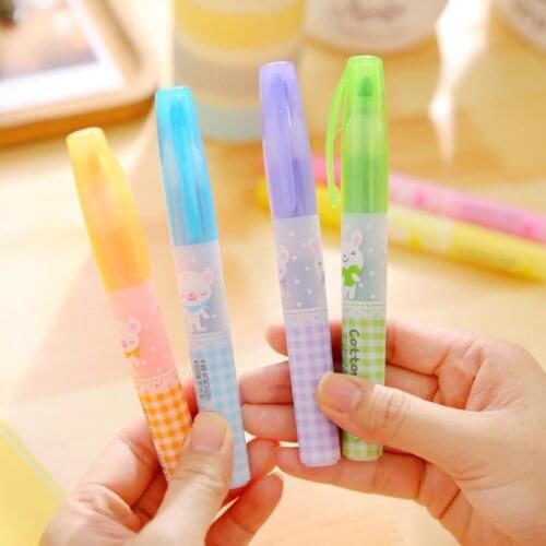 Ellen Brook 1 PCS Korean Creativity Cartoon Rabbit 6 Color Cute Bear Art High Capacity Marker Graffiti Pens