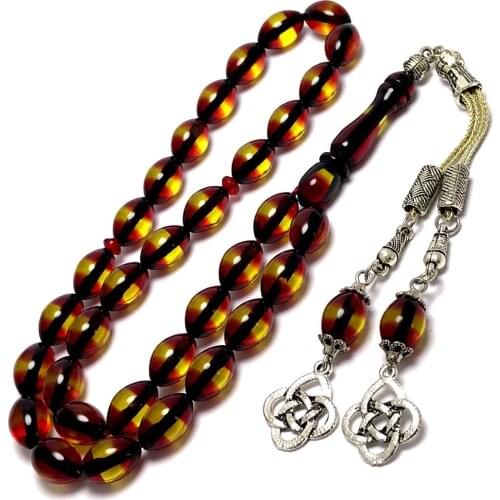 Islamic Tasbih Muslim Rosary Beads 33 Prayer Rosary For Men Bracelet For Men Accessory amber oltu amber stone Handmade Turkey