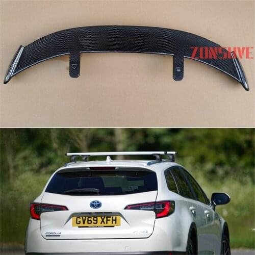 Use For 2020 2021 Toyota Corolla Spoiler ABS Plastic Carbon Fiber Look Hatchback SUV Roof Rear Wing Body Kit Accessories
