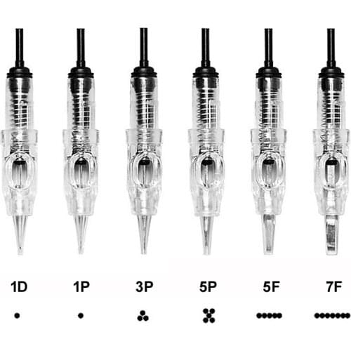 30pcs/lot Disposable Bayonet Tattoo Needles Cartridge Permanent Lip Eyebrow Makeup Needles Cartridge Tips For Agulha Easy Click