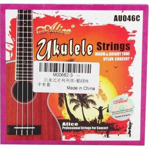 Alice AU046-C Professional Concert Ukulele String Set Modified Nylon 4 Strings for 21" 23" 26" Ukulele