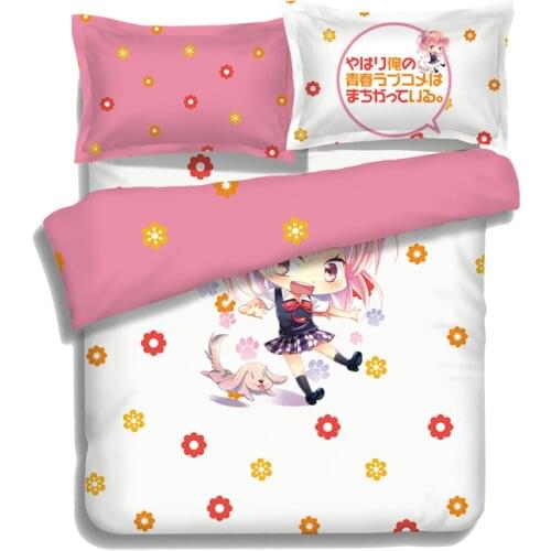 Japanese Anime Yukinoshita Haruno Bed sheets Bedding Sheet Bedding Sets Bedcover Quilt Cover Pillow Case 4PCS