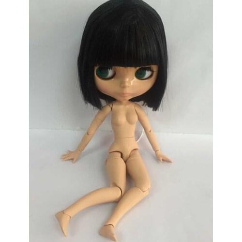 Joint body Nude blyth Doll black hair tan skin Factory doll Suitable For DIY Change BJD Toy For Girls