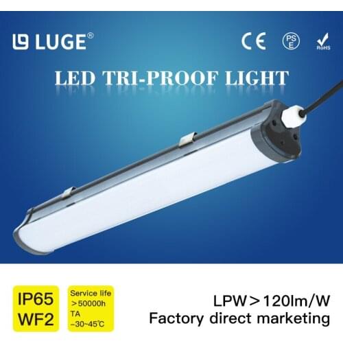 IP65 Tri-Proof Lighting 40W 1.2m Food processing plant tube Warehouse Lamp