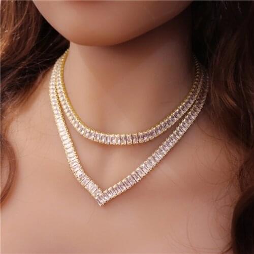 New Simple Exquisite Zircon Crystal Necklace Accessories Fashion Elegant Womens Jewelry Gift Necklace Wholesale And Retail
