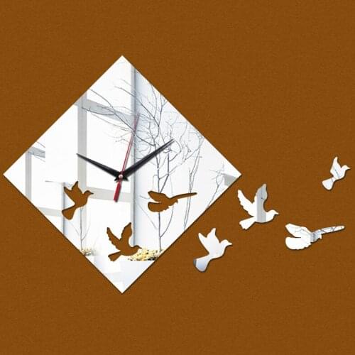 New hot mirror wall clock watch diy Needle 3d clocks quartz acrylic home decoration modern watch stickers