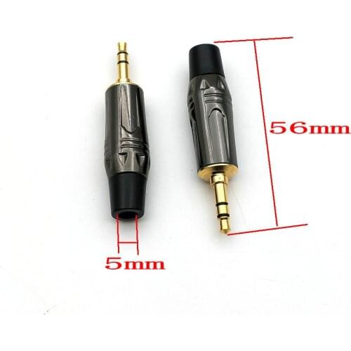 New Copper Gold Plated 3.5mm Male Stereo Jack Plug soldering connector New