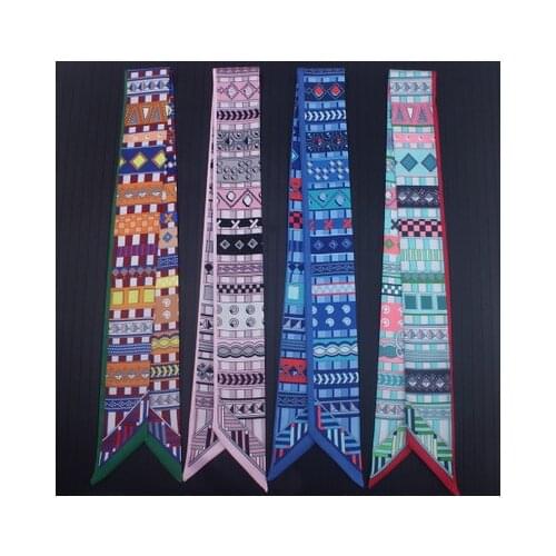 100*5cm New Retro All-match Scarf Tie Bag Handle Silk Scarf Small Ribbon Scarf Womens Neckerchief