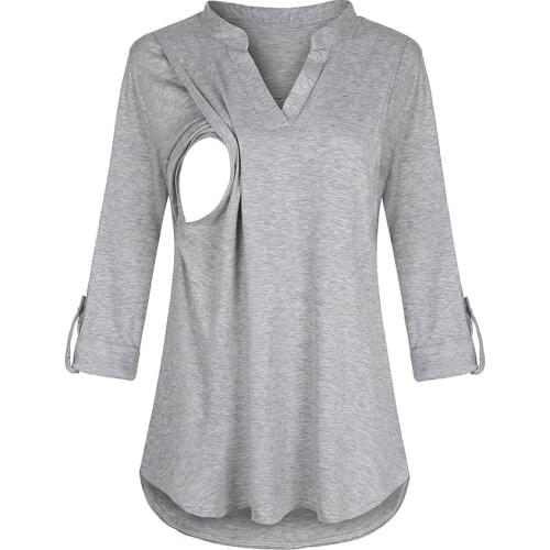 Clothes For Pregnant Women 2021 Women Maternity Long Sleeve Striped Nursing Tops Blouse For Breastfeeding T-shirt Allaitement