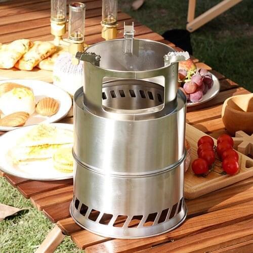 Camping stove Outdoor Camping Equipment Windproof Wood Stoves Furnace Deconstructable Portable Picnic Stoves Cross Border Cookin