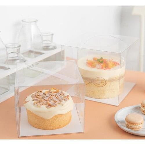 10pcs Transparent Cake Packing Box Tin Plastic Bake Case Dessert Cake Packing Baking Box Party Bolsas De Papel Al Por Mayor