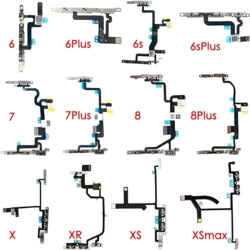 Volume Control Mute Button Connector Flex Cable with Bracket For iPhone 6 6Plus 6s 6sPlus 7 7Plus 8 8 Plus