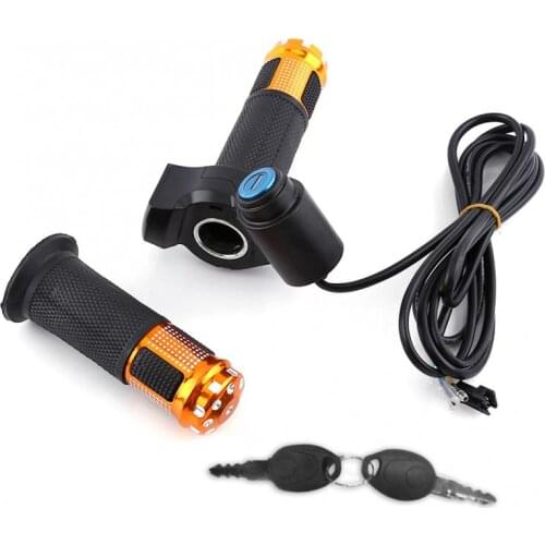 4 Colors Throttle Grip Handlebar With LED Display Screen Handle With Knock For Electric Bike Display Indicator & lock