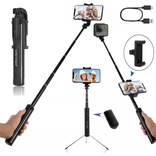 Selfie Stick Tripod Bluetooth, Extendable Phone Tripod Selfie Stick with Wireless Remote Shutter for Galaxy Note 10/10 Plus/S9
