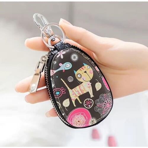 2021 New Cute key bag ladies Korean version of multi-card cartoon card hipster zipper car key bag single bag coin purse fashion