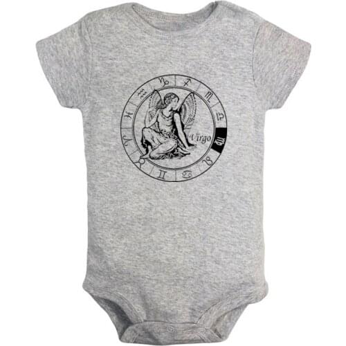Libra Sagittarius Pisces Constellation Virgo Newborn Baby Girl Boys Clothes Short Sleeve Romper Jumpsuit Outfits 100% Cotton