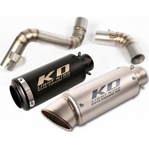 For KTM 390 200 Duke 2012-2016 Motorcycle Exhaust Pipe 2 Middle Pipe Slip On 51mm Mufflers No DB Killer Escape Delete Catalyst