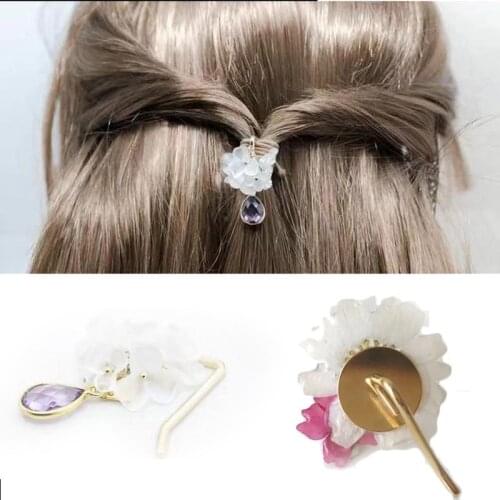 30PCS Golden metal ponytail Hooks Pallet for attaches charms accessories DIY headpieces material