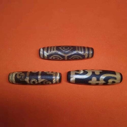 1pcs/lot58mm Dragon Six Eyes Three Eyes Magic Artifact Aquarius Teeth Old Golden Agate Energy Black Dzi Bead natural accessories