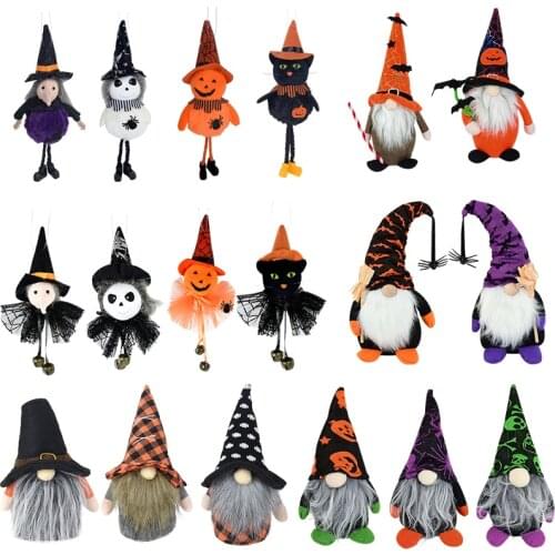 1pc Halloween Decoration Cute Pumpkin Witch Ghost Cat Doll Toy Hanging Ornament For Home Halloween Party Bar Decor Supplies