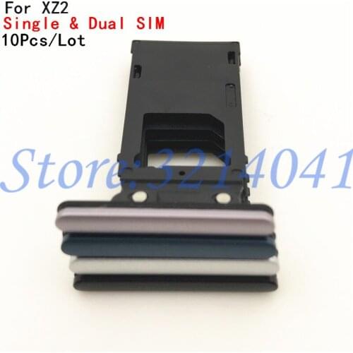 10Pcs Original 5.7" Single & Dual Memory MicroSD Card Holder Reader Sim Tray Slot For Sony Xperia XZ2 H8216 H8266 H8276 H8296