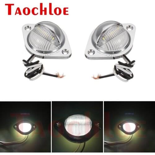 2Pcs 12V 24V Truck Trailer Number Plate Lights LED Car Back Licence Lamp For Lorry Bus Van