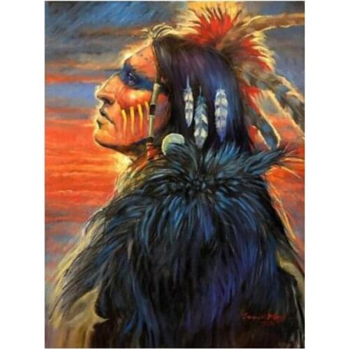 5D DIY Diamond Painting Portrait Indian Man Picture Art Wall Set Full Drill Square Mosaic Cross Stitch Home Decor XN1380